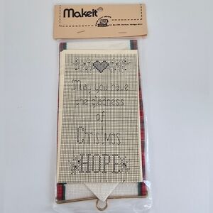 Hanging Wall Banner Cross Stitch May You Have the Gladness of Christmas Hope VTG